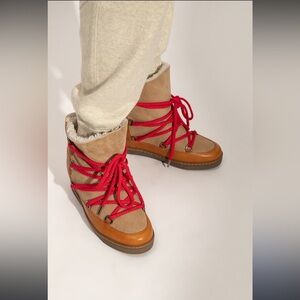 Isabel Marant Knowles Sherpa Suede lace up boot sz 38 US 7-7.5